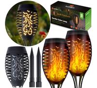 Lampes Solaires Torche Illumen Ls-100 ¿ Lot De 2, Design Rustique, Led Smd, Panneaux Amorphes, Batterie 150 Mah, Ipx4, Allumage Automatique Nocturne