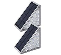 Lampes solaires triangulaires pour extérieur, lampes solaires IP68 pour extérieur | Lumière avec températures de couleur étanches pour cour, terrasse, jardin, allées