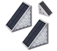 Lampes solaires triangulaires pour l'extérieur, lampe solaire triangulaire pour escalier - Lampes d'escalier solaires IP68 Lumières de marche extérieures - Lumière étanche à double température de coul