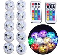 Lampes submersibles étanches pour jacuzzi, lampe à thé sous-marine, télécommande RVB multicolore, bougies sans flamme, alimentées par piles pour vase, bol, lanterne, étang, piscine