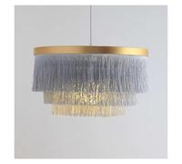 Lampes suspendues à Pampilles Modernes, Ligne de Fil de Coton Beige doré Blanc, lustres bohème, décoration de Chambre de Filles Romantique, Lampe de Plafond, Cuisine