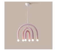 Lampes suspendues Arc-en-Ciel colorées créatives en Fer E14 LED pour Chambre à Coucher, Design Artistique, Lustre pour Chambre d'enfant, éclairage d'intérieur,(Purple)