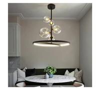 Lampes suspendues d'îlot de Cuisine lumières de Salle à Manger en Fer d'art Noir 5 têtes lumières suspendues à Bulles claires, Moderne LED