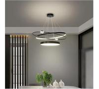 Lampes suspendues d'intérieur modernes décoratives pour chambre à coucher et salle à manger, plafonniers LED pour luminaires intérieurs, plafonnier contemporain (biack cristal diamètre 80 cm) LWX