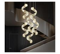 Lampes suspendues en Cristal Modernes Lustre Éclairage Escaliers Lampe Suspendue à LED en métal doré de Luxe Lampe Suspendue à LED à intensité Variable Lampe Suspendue (6 Light)