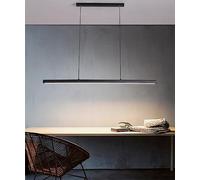 Lampes suspendues Modernes pour îlot de Cuisine, Lustre LED à intensité Variable pour Salle à Manger, luminaires sur Table, lumière linéaire Noire, télécommande, Lampe Suspendue, Table de Billard,