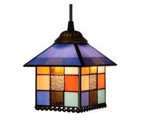 Lampes Suspendues Tiffany, Loft Méditerranéen, Décoration D'intérieur, Vitrail Créatif, Lampe Suspendue For Chambre À Coucher, Salle Manger, Luminaires Visuellement époustouflant Abat-jour(H2-D20CM)