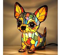 Lampes Teckel, Veilleuse Artistique Série Chien, Décoration Canine en Résine Peinte À La Main avec Une Lueur Chaleureuse, Décoration De Bureau sur Le Thème des Animaux De Compagnie(Chihuahua A)