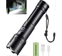 Lampes Torches Led Super Lumineuses, Rechargeables Avec Zoom, Torche Tactique