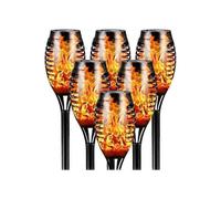 Lampes torches solaires étanches - AUDBURN - Lot de 6 12 LED - Effet flamme - Extérieur