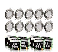 LampesEcoEnergie 10 SPOTS LED DIMMABLE SANS VARIATEUR 7W eq.56w BLANC NEUTRE FINITION ALU BROSSE