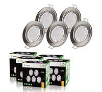 LampesEcoEnergie 5 SPOTS LED DIMMABLE SANS VARIATEUR 7W eq.56w BLANC NEUTRE FINITION ALU BROSSE