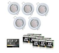 LampesEcoEnergie 5 SPOTS LED DIMMABLE SANS VARIATEUR 7W eq.56w BLANC NEUTRE ORIENTABLE FINITION BLANC