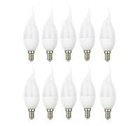 LampesEcoEnergie Lot de 10 Ampoules LED E14 Flamme 5W Eq 40W Blanc Chaud
