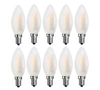 LampesEcoEnergie Lot de 10 Ampoules LED E14 Opaque Filament 4W eq 40W 400lm Blanc Chaud