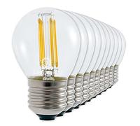 LampesEcoEnergie Lot de 10 Ampoules Led Filament Culot E27 4 Watt (éq 42 watts) Blanc Chaud