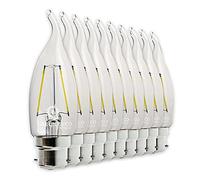 LampesEcoEnergie Lot de 10 Ampoules Led Flamme Coup de Vent Filament 4 watt (éq. 42 Watt) Culot B22 à baïonnette