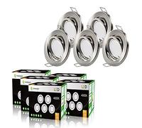 LampesEcoEnergie Lot de 10 spot led encastrable complet orientable alu brossé avec ampoule gu10 230v 5w