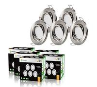 LampesEcoEnergie Lot de 25 spot led encastrable complet orientable alu brossé avec ampoule gu10 230v 5w