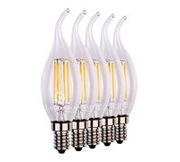 LampesEcoEnergie - Lot de 5 Ampoules LED E14 Flamme 4W - Éclairage Économique, Équivalent 42W, Filament LED Transparent, Lumière Douce, Durable et Instantanée