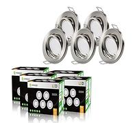 LampesEcoEnergie Lot de 50 spot led encastrable orientable alu brossé avec ampoule gu10 230v eq. 50w