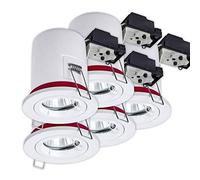 LampesEcoEnergie Support Spot Encastrable - 5 Supports Orientables BBC RT2012 Blanc pour Ampoules LED - Partie Visible 100mm en Blanc Aluminium, Douille GU10 - Remplacement Ampoule Simple & Rapide