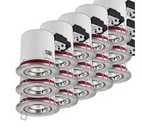 LampesEcoEnergie Support Spot Encastrable - Lot de 15 Supports Orientables pour Spots Ampoules LED BBC - Partie Visible 100mm en Aluminium Brossé, Douille GU10 - Remplacement Ampoule Simple & Rapide
