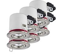 LampesEcoEnergie Support Spot Encastrable - Lot de 6 Supports Orientables pour Spots Ampoules LED BBC - Partie Visible 100mm en Aluminium Brossé, Douille GU10 - Remplacement Ampoule Simple & Rapide