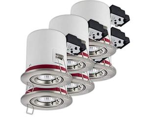 LampesEcoEnergie Support Spot Encastrable - Lot de 6 Supports Orientables pour Spots Ampoules LED BBC - Partie Visible 100mm en Aluminium Brossé, Douille GU10 - Remplacement Ampoule Simple & Rapide