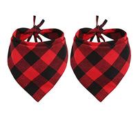 Lamphyface Lot de 2 bavoirs pour chien Motif triangles Rouge/noir