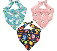Lamphyface Lot de 3 bavoirs triangulaires pour chien de Pâques, Small