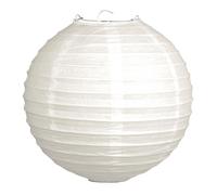 Lampion De Papier, 20cm Ø, Blanc, Av. Pied En Métal, Sachet 2 Pièces