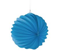 Lampion En Papier, 22cm Ø, Bleu Azur, 1 Pce.