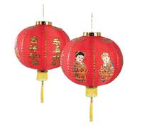 Lampion - PTIT CLOWN - 40 cm - Rouge et Or - Décoration de fête