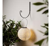 Lampion Solaire en Tyvek Blanc et Crochet de Suspension