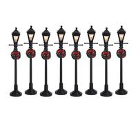 Lampione décoratif - LEMAX - Noir - 8 pièces - Alimenté par 3 batteries AA - Décoratif Noël