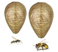 Lampions Anti-Frelons Imperméables Lot de 2 | Répulsif à Insectes pour Jardin & Terrasse | Imitation Nid de Guêpes en Papier | Décoration Suspendue Naturelle