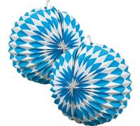 Lampions Bayern-Deko 2 pièces bleu-blanc 22cm
