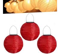 Lampions d'extérieur résistants aux intempéries - Lanterne solaire LED multicolore - Blanc chaud - Lampions solaires à suspendre - Pour jardin, cour, terrasse, mariage, fête, décoration de jardin (20