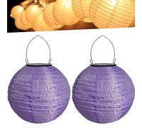 Lampions d'extérieur résistants aux intempéries - Lanterne solaire LED multicolore - Blanc chaud - Lampions solaires à suspendre - Pour jardin, cour, terrasse, mariage, fête, décoration de jardin (20