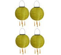Lampions d'extérieur résistants aux intempéries - Lanternes solaires LED - Lanternes solaires d'extérieur étanches - Lampion solaire avec pompon - Lanterne de jardin suspendue - Lanterne en papier -