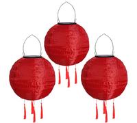 Lampions d'extérieur résistants aux intempéries - Lanternes solaires LED - Lanternes solaires d'extérieur étanches - Lampion solaire avec pompon - Lanterne de jardin suspendue - Lanterne en papier -