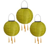 Lampions d'extérieur résistants aux intempéries - Lanternes solaires LED - Lanternes solaires d'extérieur étanches - Lampion solaire avec pompon - Lanterne de jardin suspendue - Lanterne en papier -