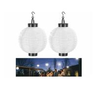 Lunartec 2 lampions solaires Ø 20 cm avec LED blanc chaud