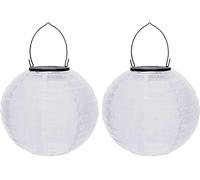 Lampions solaires d'extérieur résistants aux intempéries - Lampions solaires en papier blanc - Lanterne de jardin LED - Lanterne solaire à suspendre - Lanternes de jardin - Lanternes en papier nylon