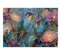 lamplig Puzzles pour adultes de 1000 pièces, colibri, fleur, oiseau, nature, animal, puzzle de 1000 pièces pour adultes âgés, puzzle de 1000 pièces avec lettres au dos pour cadeau amusant en famille