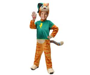 Lampo Eclair 44 Chats costume déguisement chat garçon (Taille 4-6 ans), Brown, Blue