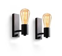 Lampop 2 Aplique Pared Interior, Lampe Murale Dimmable avec Interrupteur, Lampara Pared Noire pour Restaurant, Salon, E27, Ampoules Non Incluses