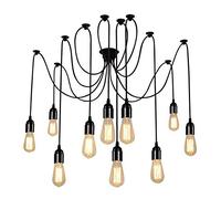 Lampop Lustres Araignee Lampe Araignée 10Pcs E27 Douille Rétro Lustres Luminaire Eclairage de Plafond Abat-jour Suspensions Luminaire Plafonnier Induistrielle DIY Ajustable Longueur