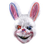 Lamppdcor Halloween Effrayant Mask LED Light Up En peluche Bloody Rabbit Bunny Mask for Cosplay Costume accessoires Style 2